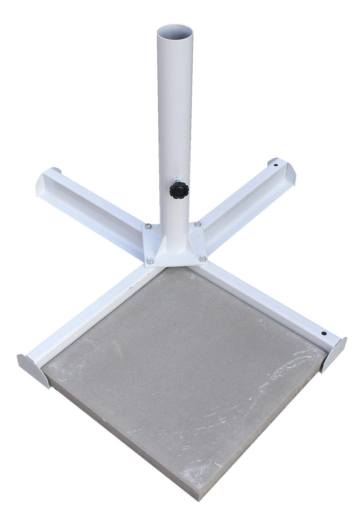 VIS Metallkreuz - Schirmständer sehr platzsparend, äußerst stabil - mit Rohr Ø65,5 mm, für Schirme mit Schirmast 60,00 mm - Verwendung mit 4xBetonplatten 400x400x50 mm, min. je 18 kg (nicht enthalten)