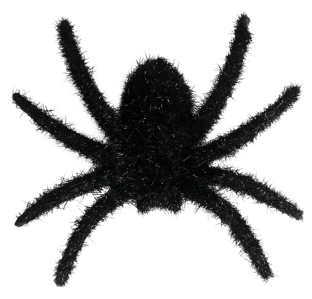 FIESTAS GUIRCA | Set of 6 Black Hairy Spiders (6 cm) - Halloween and Fancy Dress Party Decorations - Ideal for Creating a Spooky Atmosphere - Black