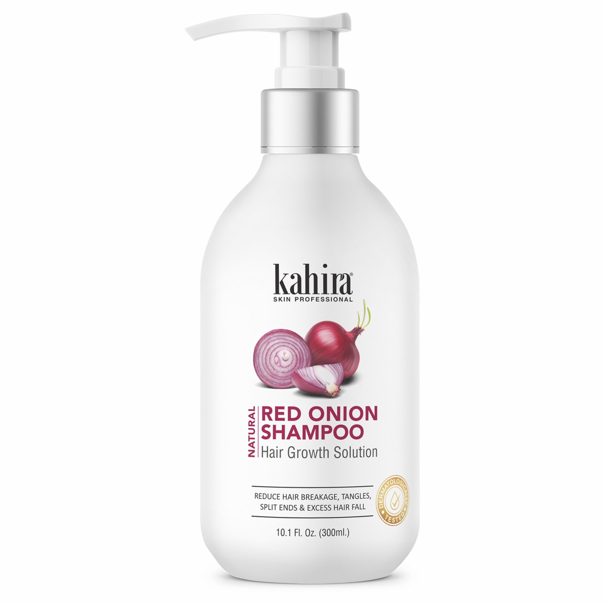Natural Red Onion Shampoo | Hair Growth Solution | Reduces Breakage, Split Ends & Excess Hair Fall | Dermatologically Tested | 300ml (10.1 Fl. Oz.)-picture-34