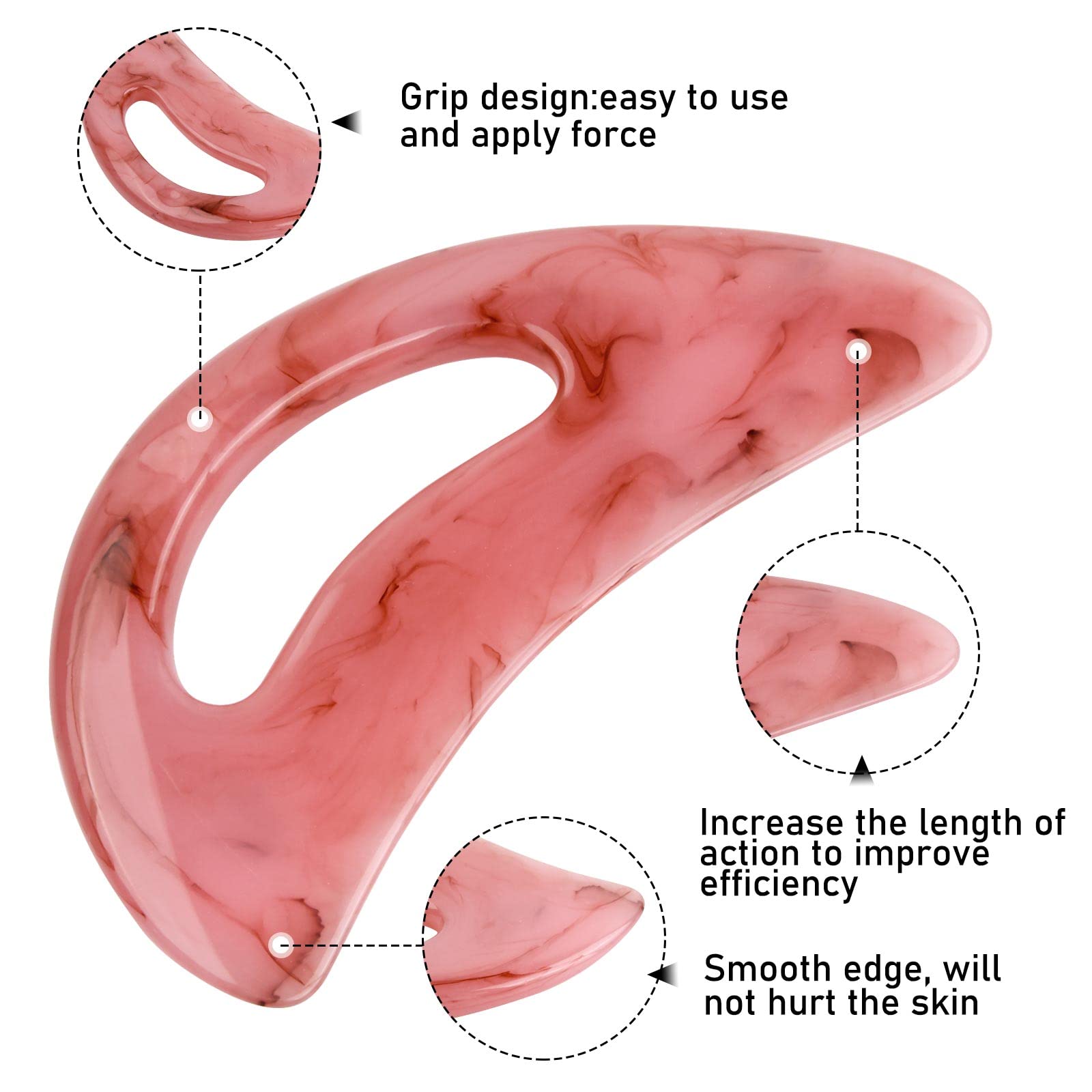 Nivofu Gua Sha duże urządzenie do masażu całego ciała, guasha cellulitu, skrobak Gua Sha, drenaż limfatyczny, urządzenie do masażu pleców, szyi, twarzy, nóg, rozluźnienia mięśni i łagodzenia bólu
