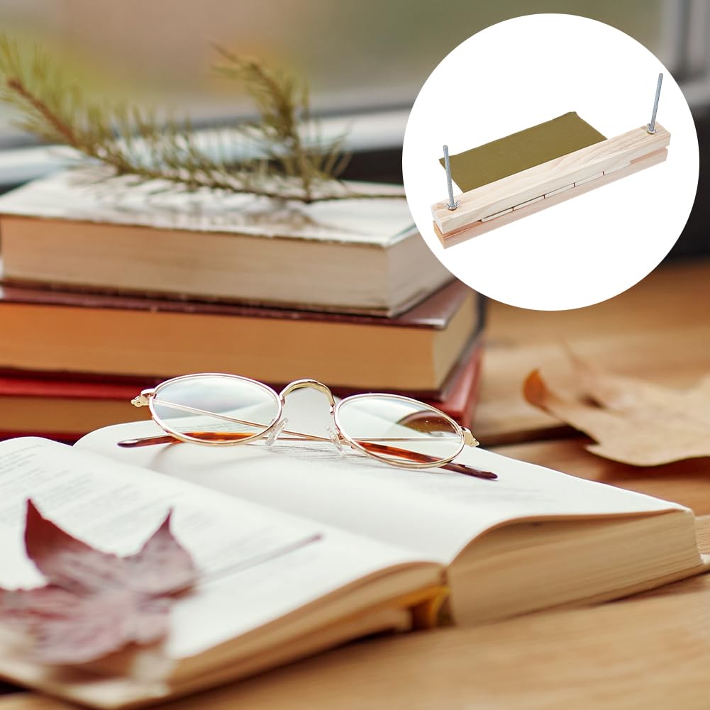 GORGECRAFT Prensa de Bambú de 380mm Encuadernación de Libros Herramienta Perforadora de Madera Cuna Encuadernación Kit de Encuadernación Manual Suministros Portátiles Encuadernación Aficionados A Las