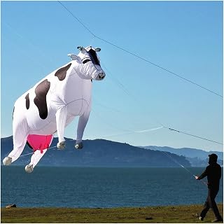 3m Cow Kite Line Laundry Pendant Soft Inflatable Show Kite for Kite Festival 30D Ripstop Nylon with Bag