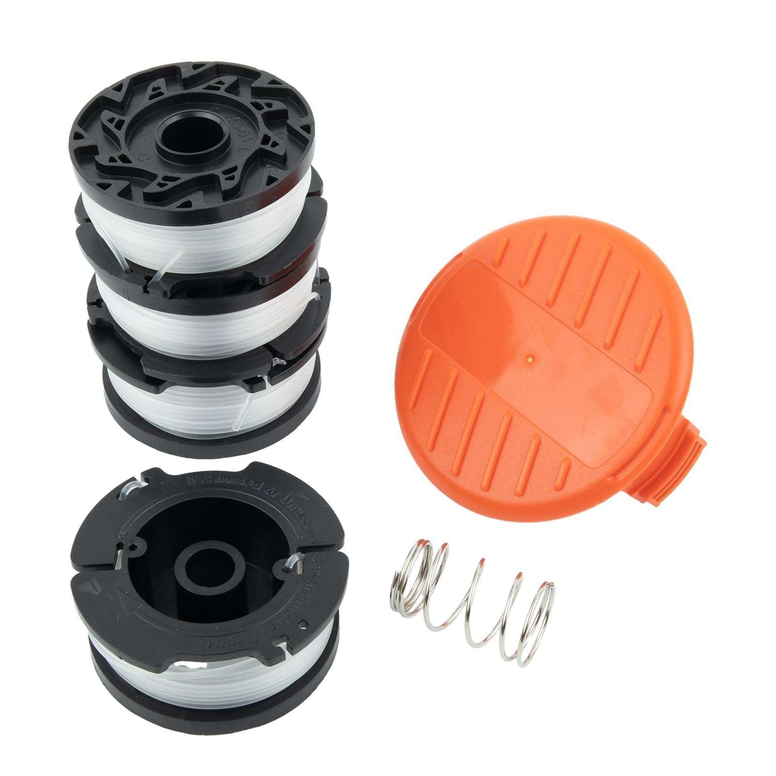Lot de 4 bobines de rechange pour coupe-bordures avec couvercle pour Cap AF100, compatible avec GL280 GL301 GL425 GL430 GL545 ST5530 STC1820, alimentation automatique du fil, durable