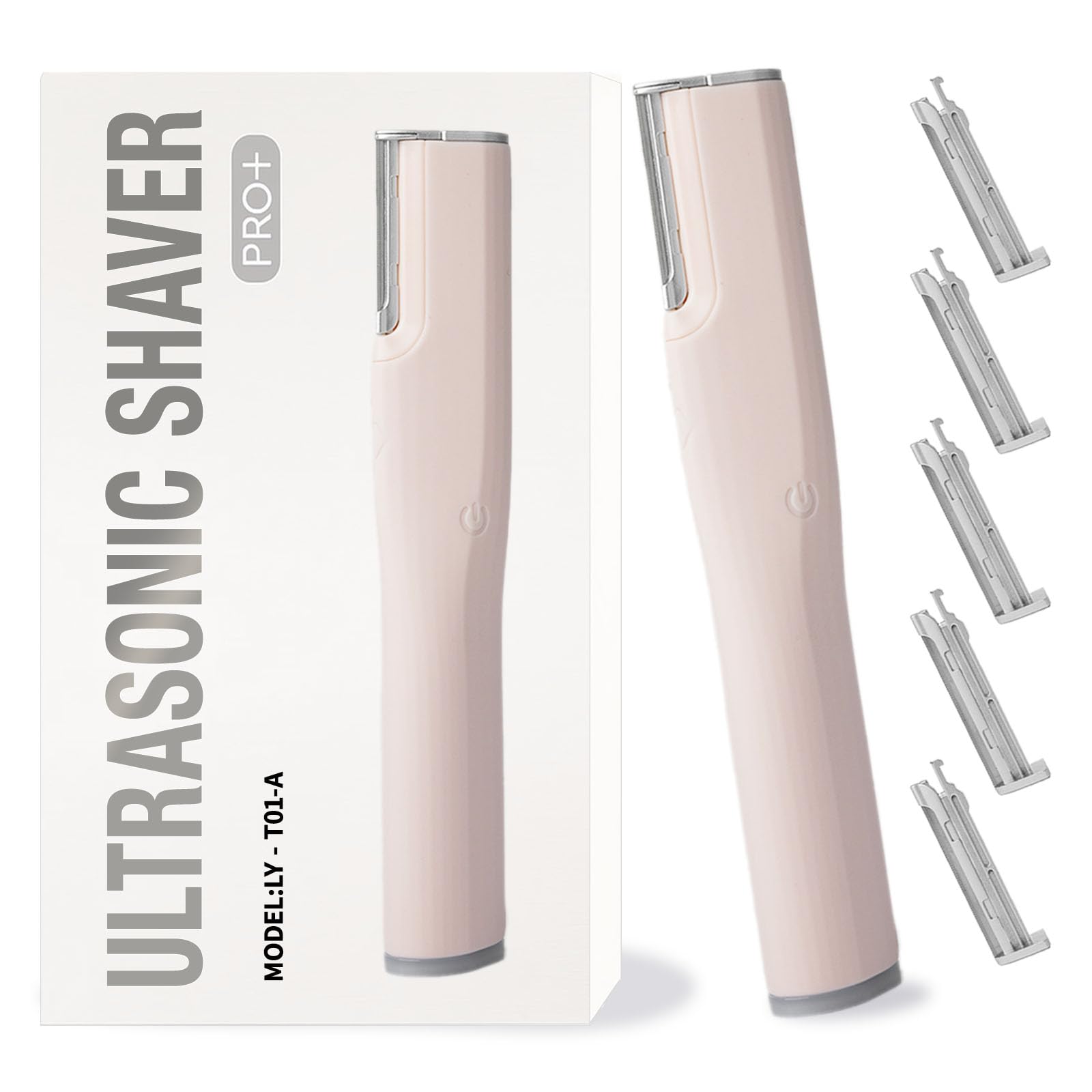 Dermaplane Facial Razor for Women – Electric 2-Speed Sonic Dermaplaning Tool with 5 Replacement Heads, Safe Peach Fuzz Remover &amp; Exfoliating Face Hair Removal Device