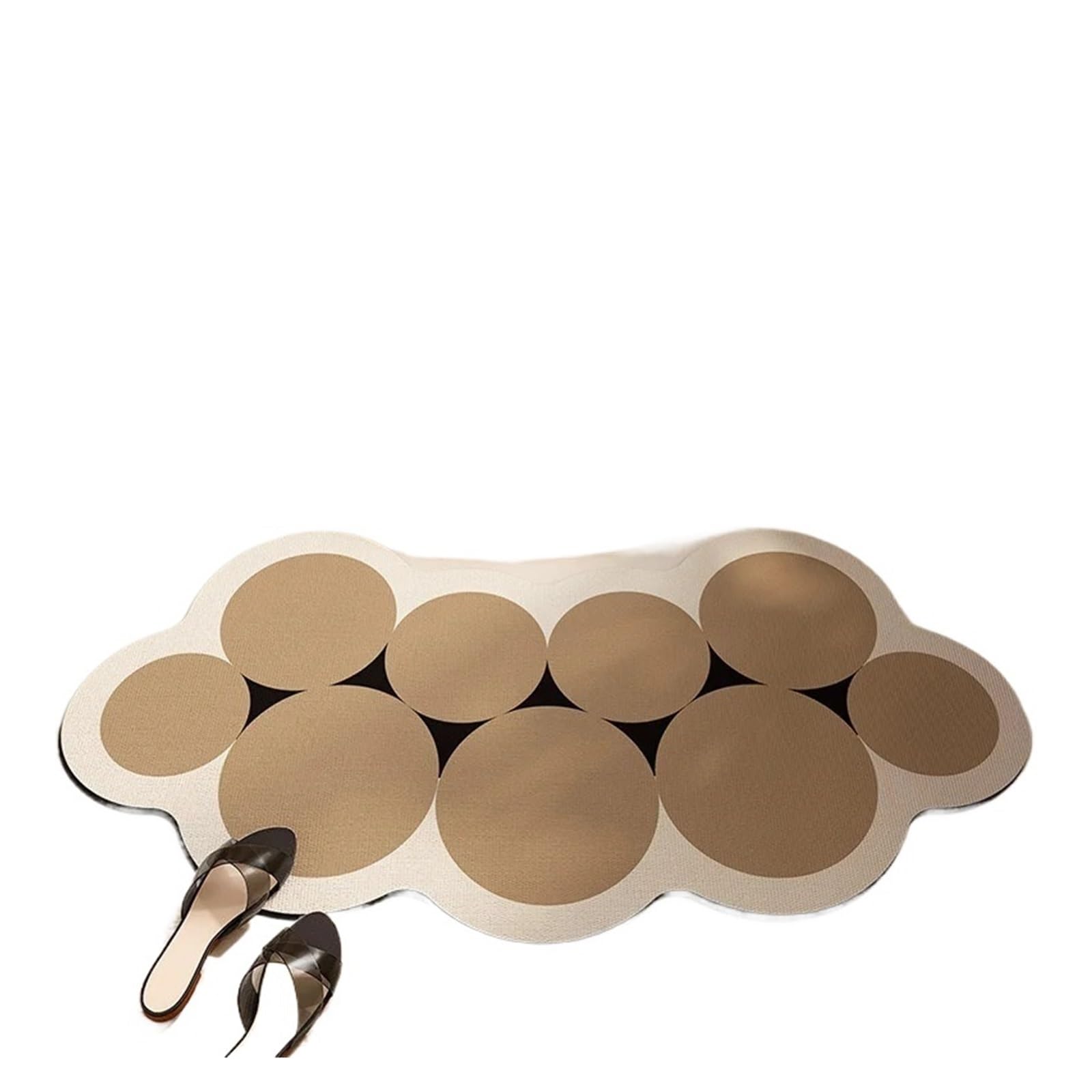 Curved bath mat Bathroom Rug Shower Mat Anti-slip Diatom Mud Entrance Carpet Curved Floor(Color-04,45x70cm)