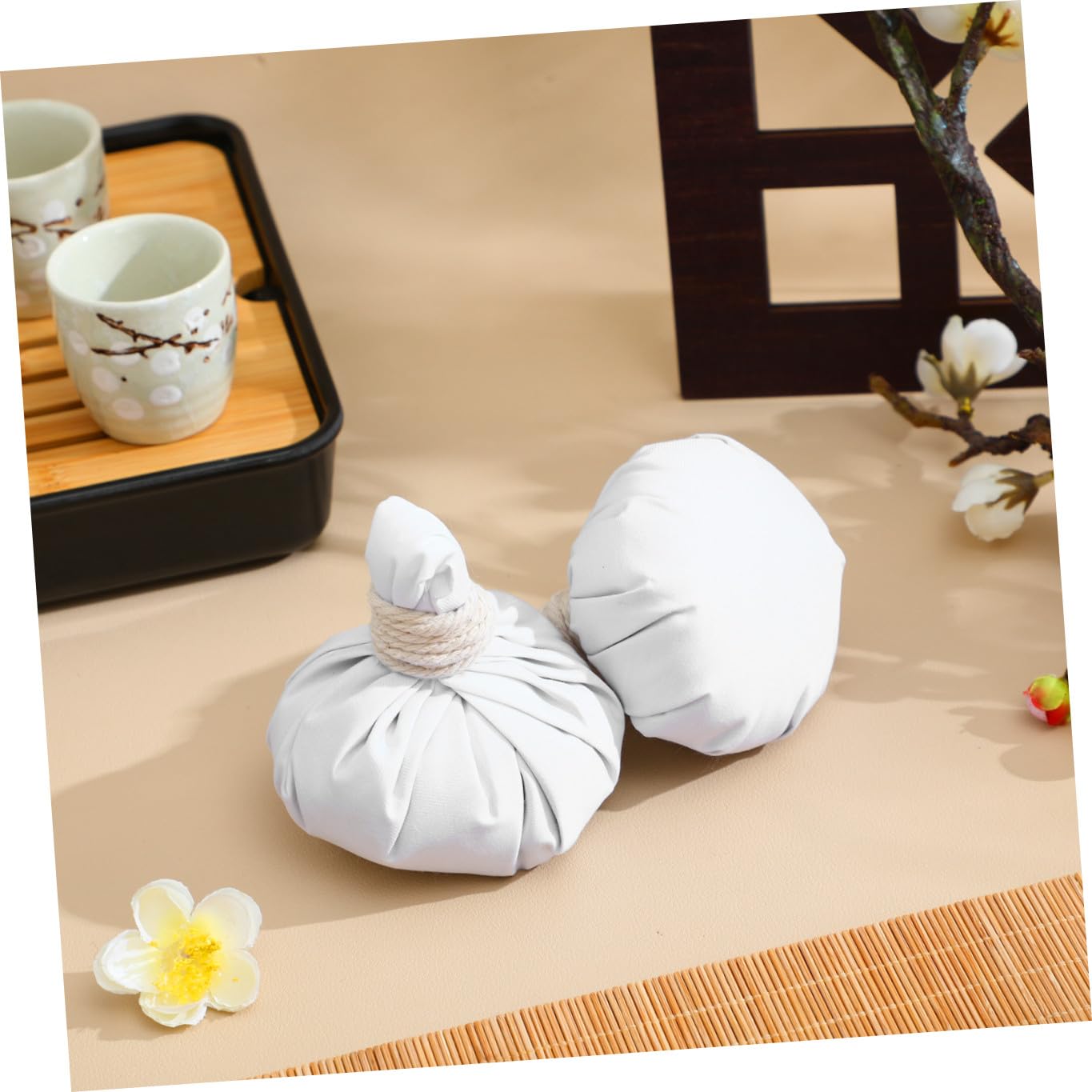 2 Bolas Chinas de Masaje Herbal para Spa y Hogar, Compresas Calientes de Algodón para Aliviar Fatiga y Relajación Muscular Estilo Aleatorio