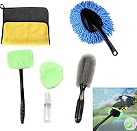 Vista 1 de Kit de limpieza de coche, cepillo de rueda, colector de polvo automático, cepillo de neumáticos, toalla gruesa de microfibra para aire