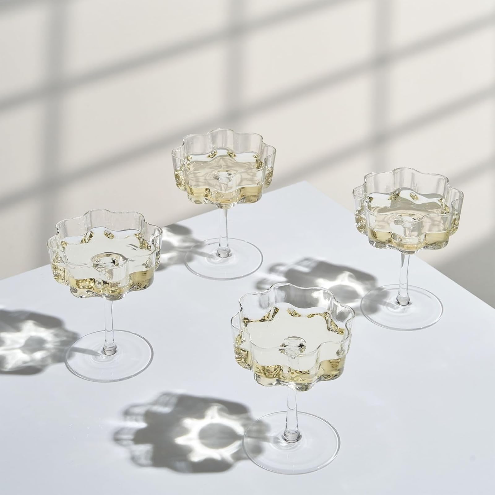 Vikko Décor Orchid Collectie - Champagne Glazen - Set van 2 Champagne Coupe - Flutes - Wit