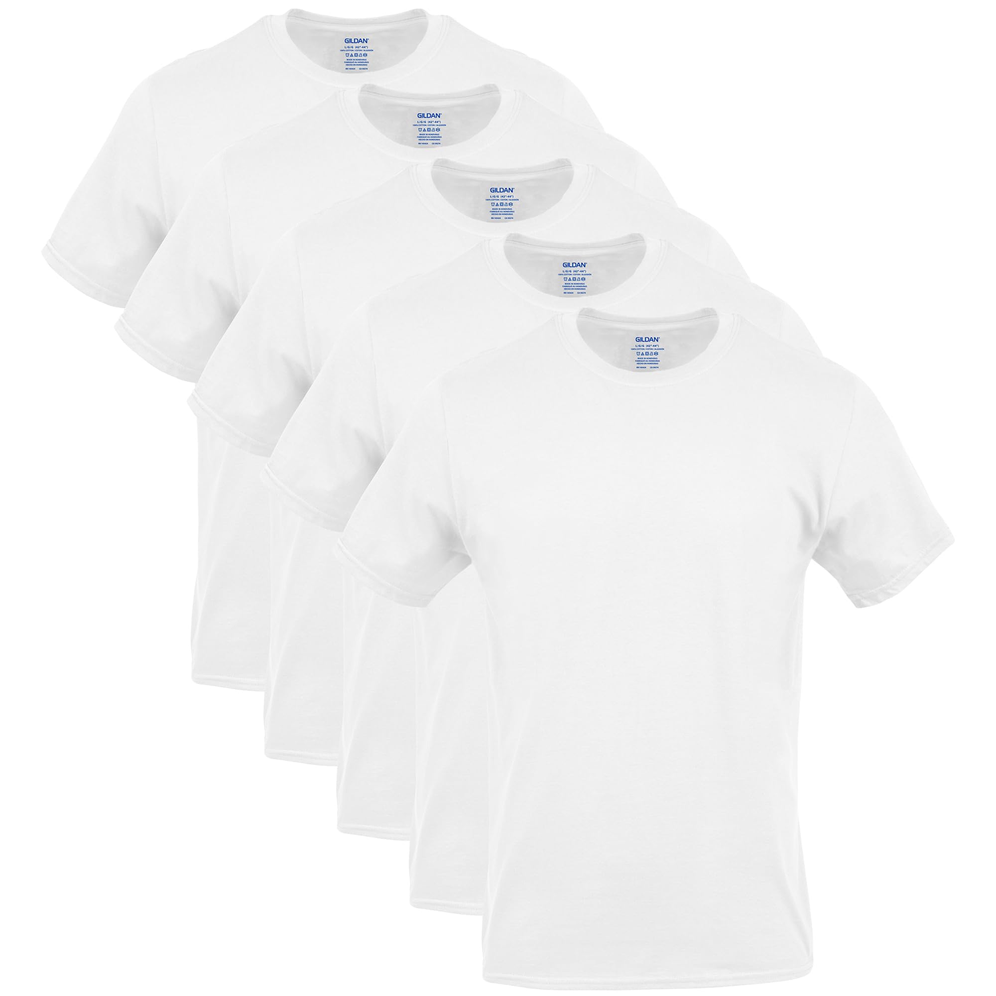 Gildan Men's White Crew T-Shirt Multipack