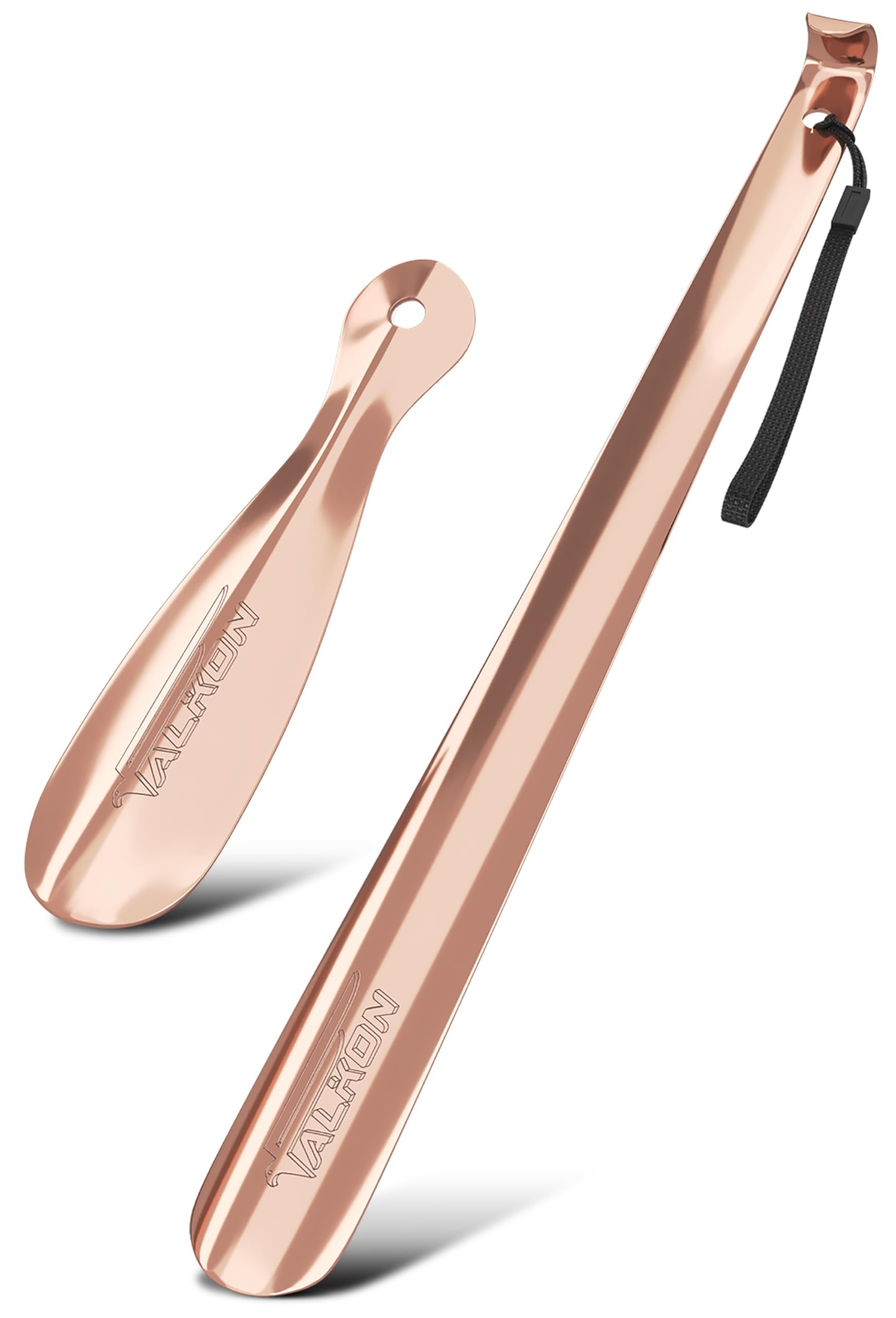 FALKONMetal Shoe Horns for Women – 16.5" Long & 7.5" Short Set | Durable Shoe Horn Long Handle for Seniors, Travel, Recovery