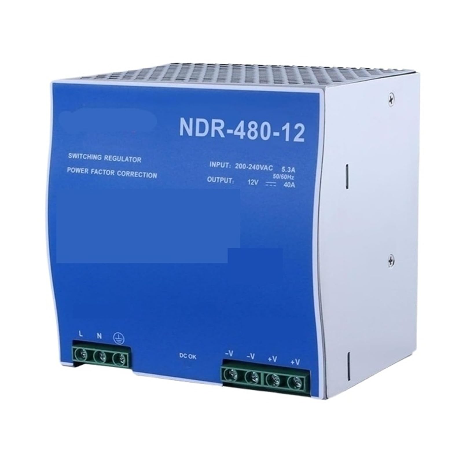 Alimentation sur rail DIN NDR-480-12 pour applications industrielles et automatisation