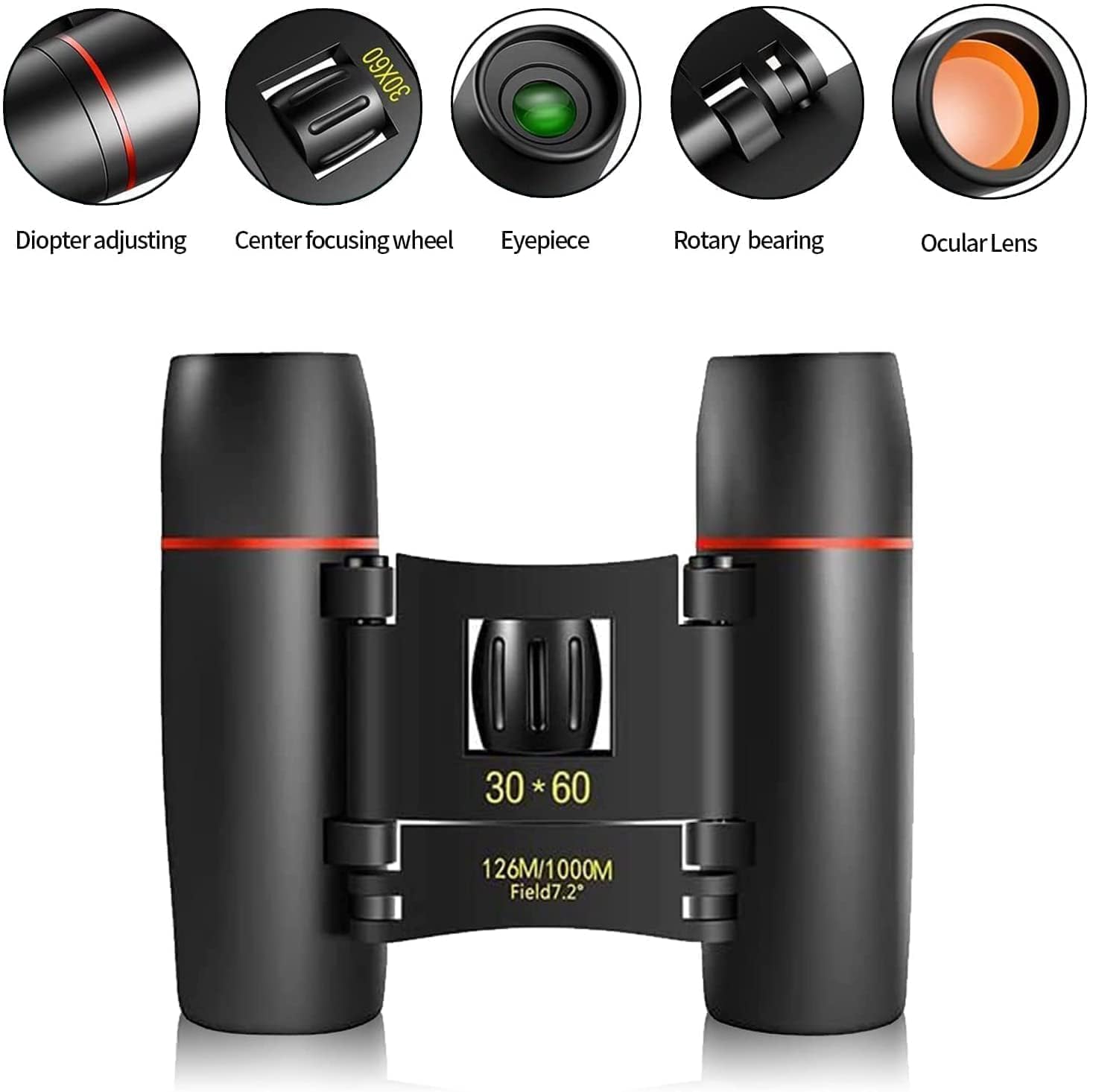 VISHARNI Telescope Hd Vision Binoculars 10000m High Power for Outdoor Travel Stargazing Concerts Sports Optical Vision Binocular Fixed Zoom (30x60) - Image 5 thumbnail