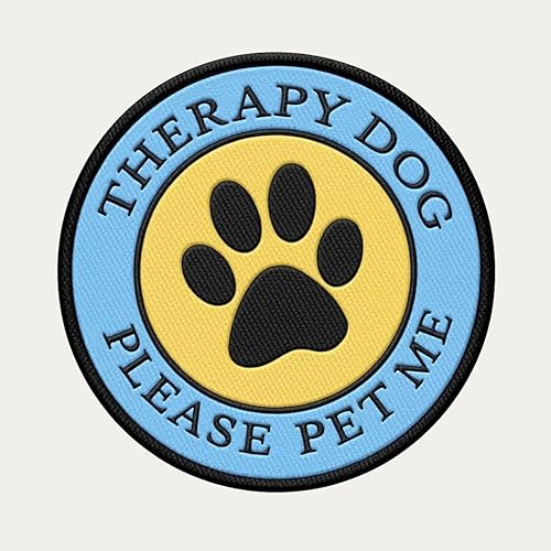 Therapy Dog - Parche cosido con estampado de patas, para terapia de perro o arnés