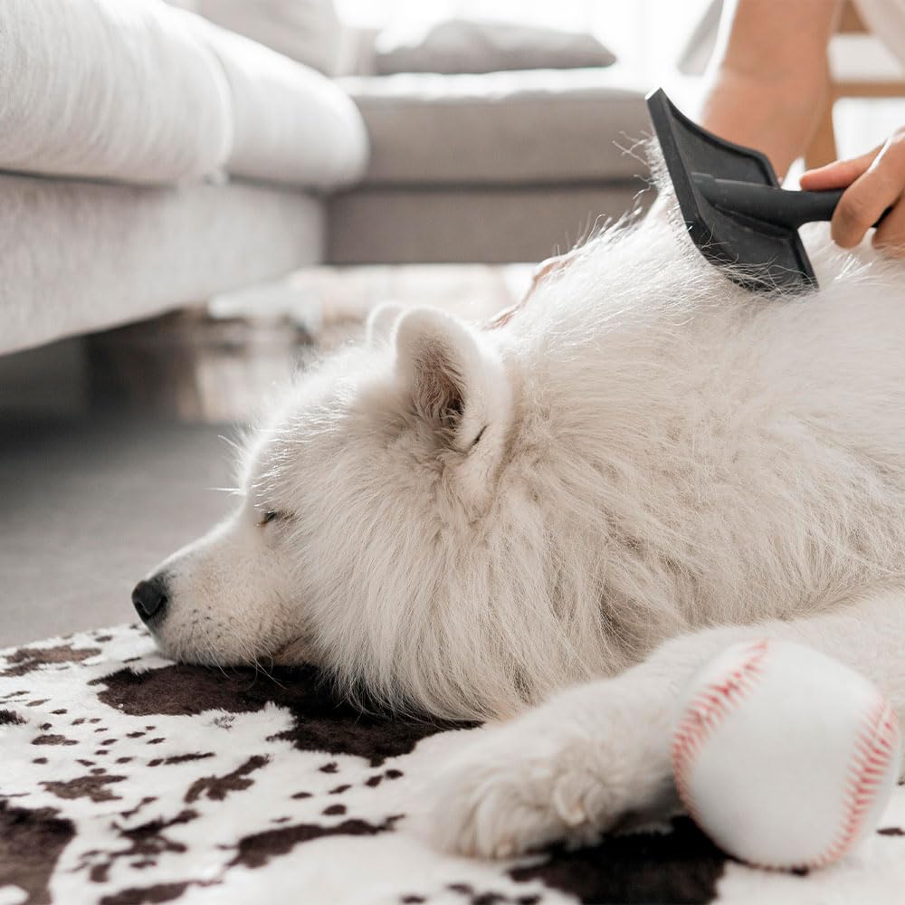 Zopper Pet Grooming Set Of 3 for Dog Cat Groom Kit Hair Brush Long & Short Hair Massage Brush Self-Cleaning Shedding Medium Stainless Lice Comb Rounded Teeth - Image 3