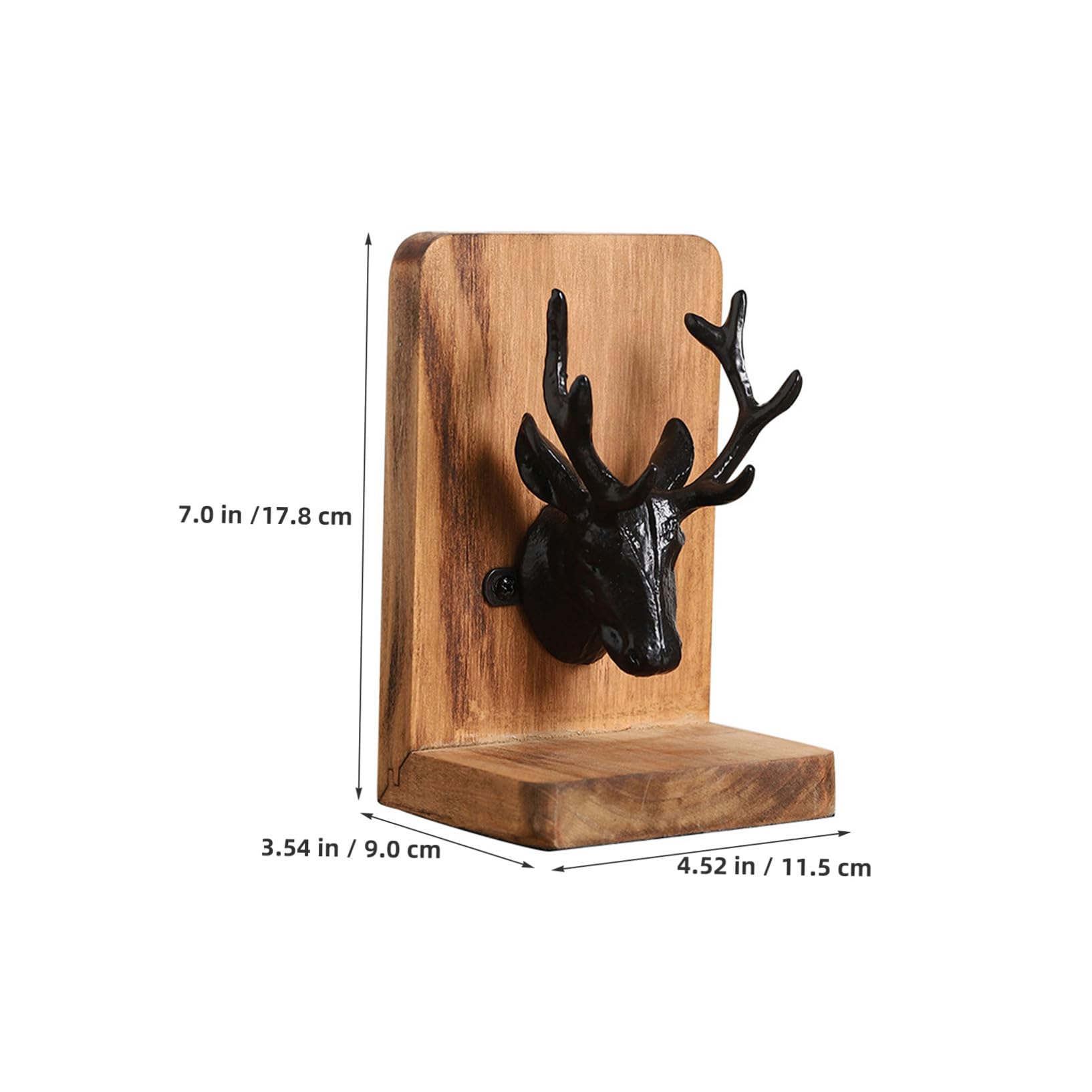 Sujetalibros De Estilo Nórdico para Escritorio Sujetalibros De Madera Forma De Ciervo Organizador De Libros para Estanterías para Decoración De Oficina y Hogar