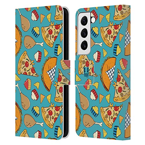 Étui portefeuille en cuir Samsung Galaxy S22 5G antichoc et fonctionnel Pizza et Taco