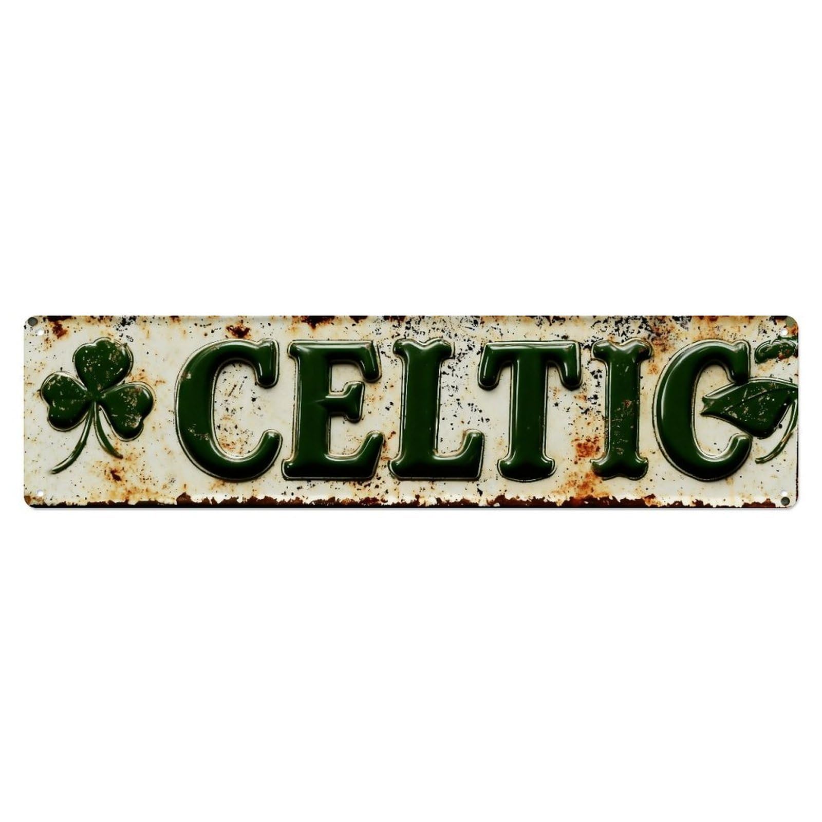 Iageret Vintage Irish Shamrock Rustic Metal Sign Metal Tin Sign Retro Wall Decor, Bar Garage Cafe Kitchen Home Wall Art Poster Decoration 4X16inches