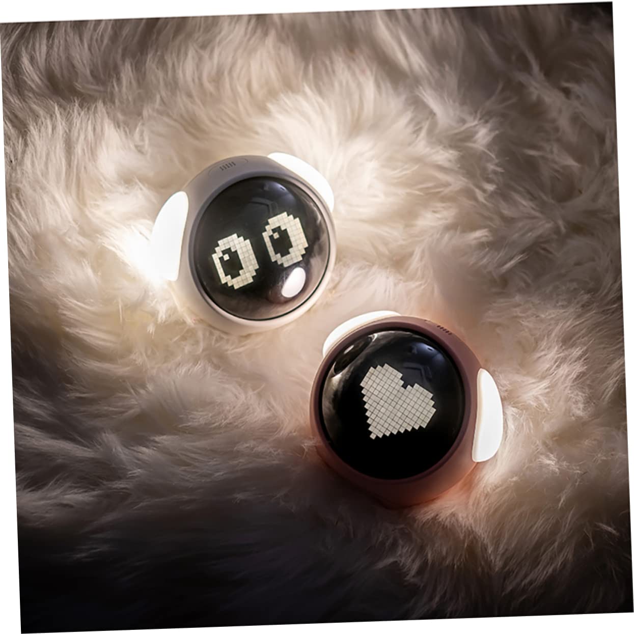 Cabilock Reloj Despertador Digital LED de Expresión para Niños, 5 Grupos de Alarma, Batería Recargable de 1500mah y Luz Nocturna
