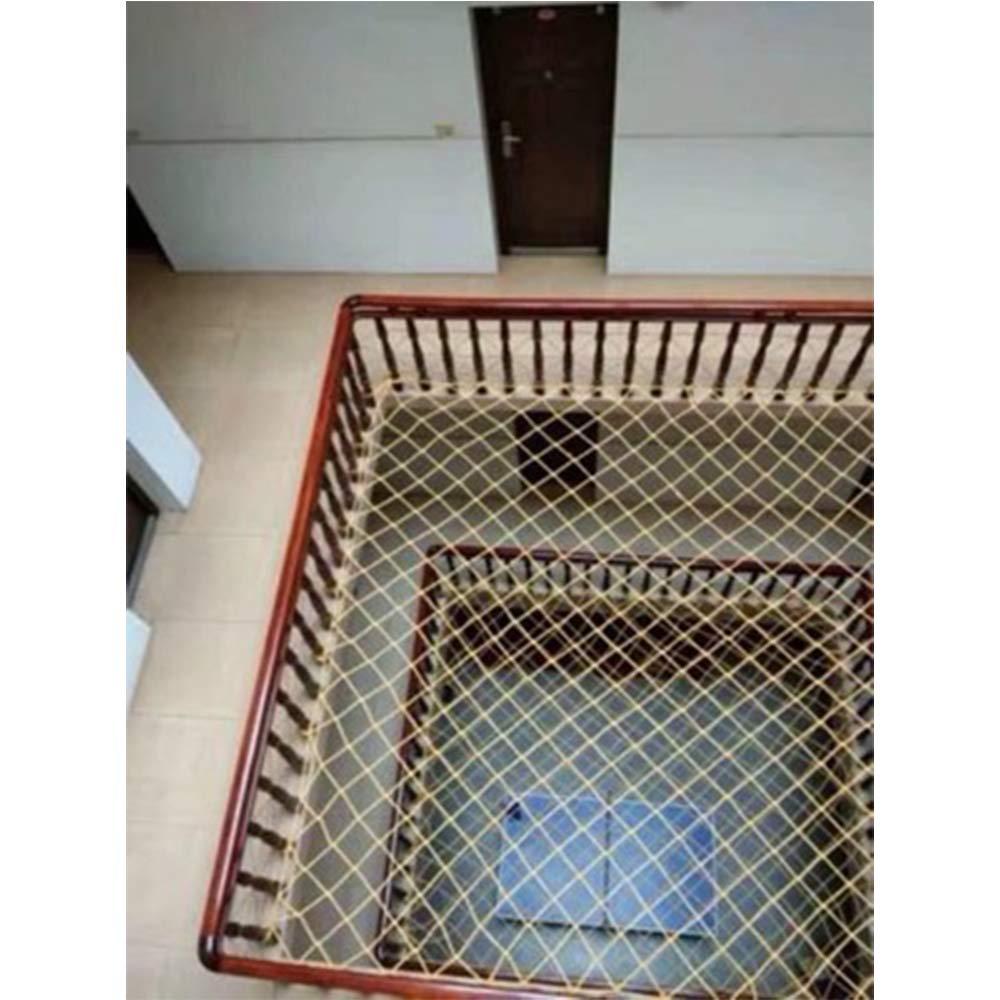 Siatka zabezpieczająca dla psów, zwierząt domowych, na balkon, poręcz schodów, siatka na szyny, siatka wewnętrzna, schody, siatka zabezpieczająca przed upadkiem, nylonowa siatka linowa, biała, 6 mm, 5 x 2 m
