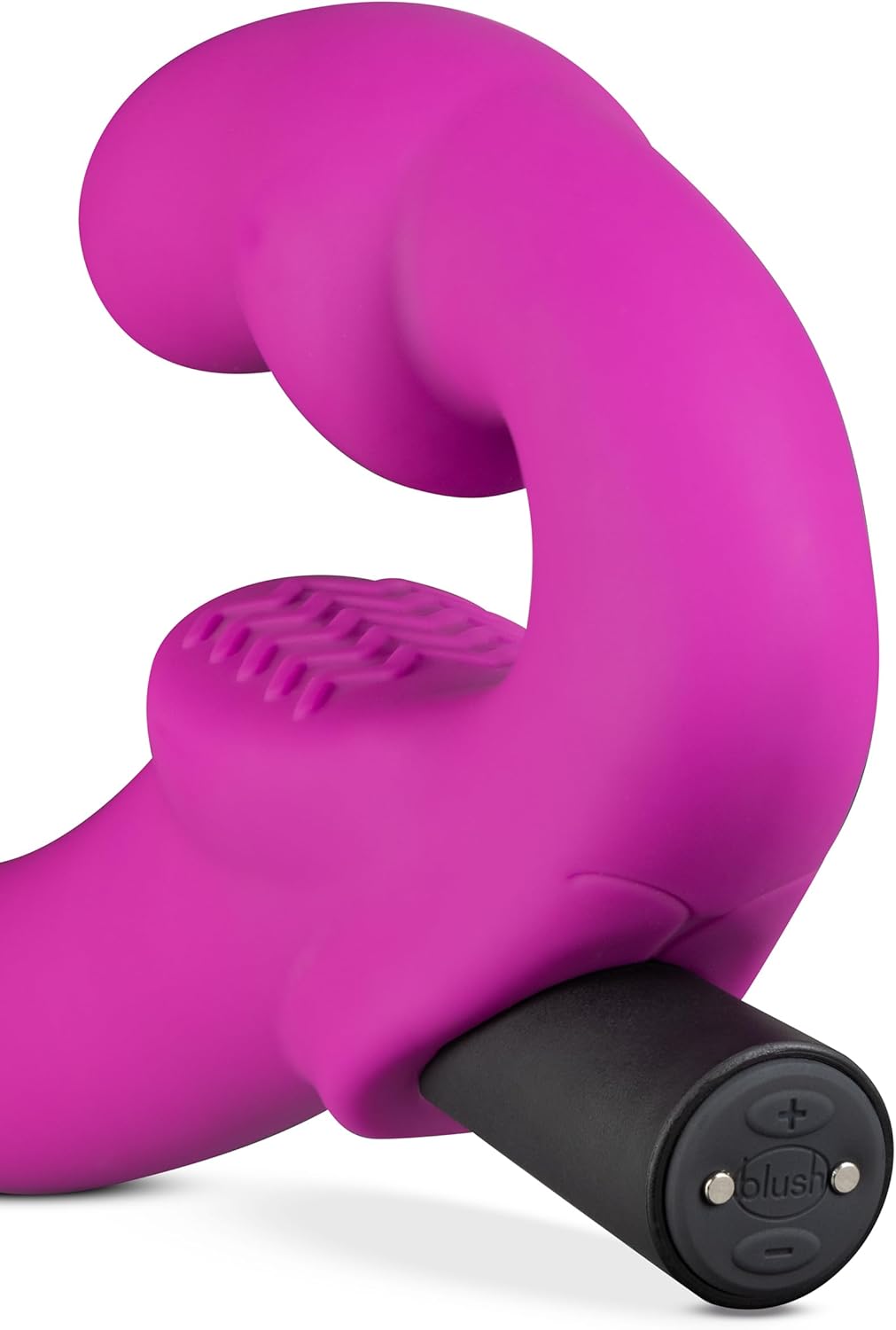 Blush Temptasia Estella 9.5" Silicone Curved Vibrating Dildo, Double Ended Strapless Cock, Rechargeable, Waterproof, Deep Down There Anal & Vaginal Pleasure Adult Sex Toys for Women & Couples - (Pink)