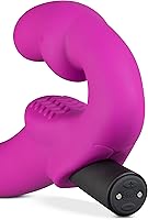 Vista 8 de Blush Temptasia Estella - Consolador vibrador curvado de silicona de 9.5 pulgadas, doble extremo sin tirantes, recargable, impermeable, profundo