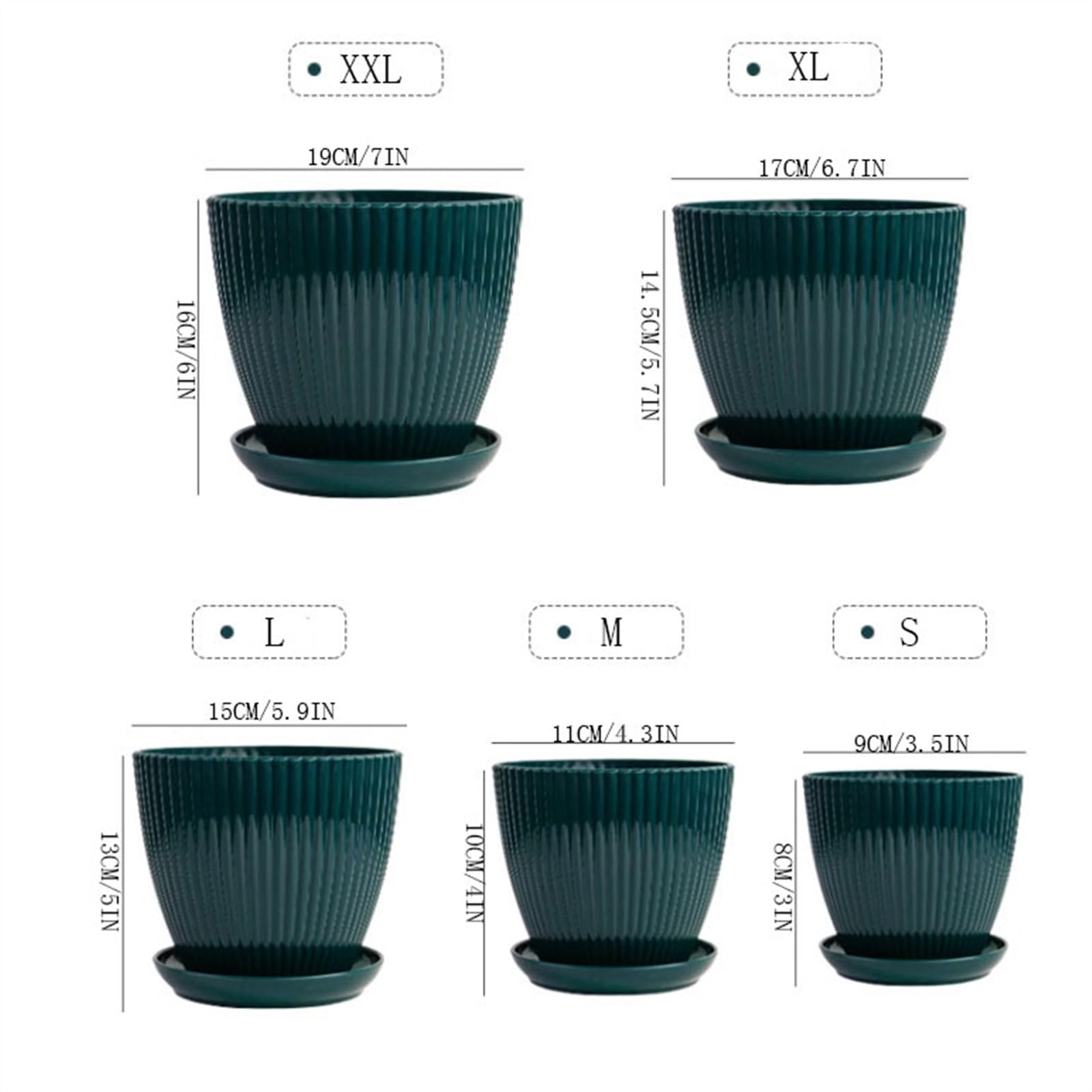 Doniczki Sadzarka na sukulenty Pionowy pasek Mały Plastik z żywicy z tacą Mała doniczka Doniczka nieceramiczna Doniczka ceramiczna (Material : Blue, Size : Small)