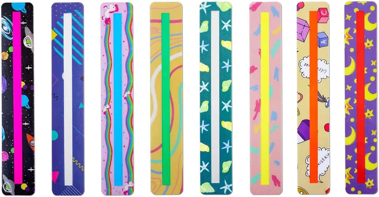8PCS Dyslexia Overlay Ruler, Visual Aids Window Reading Ruler Overlays ...