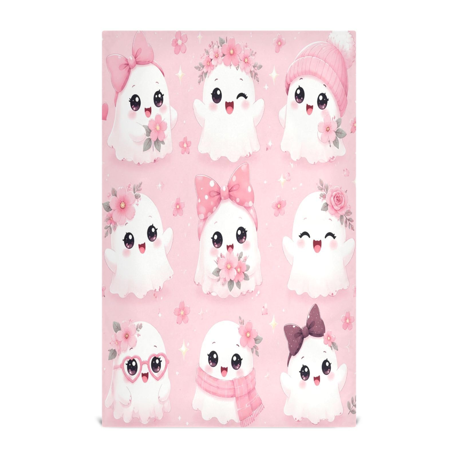 Cgiub Halloween Boo Tea Towels for Kitchen 4pcs Soft Kitchen Towels Absorbent & Quick Drying Dish Cloth for Household & Cleaning, 71.1x45.7cm