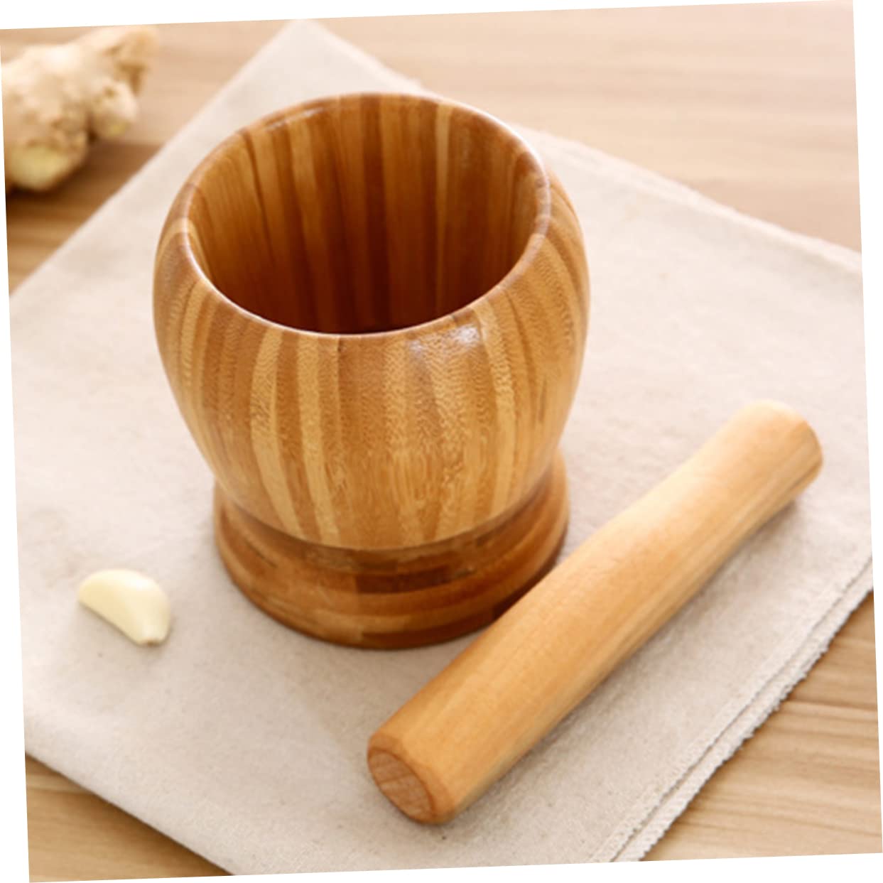 VICASKY Multifunctional Large Garlic Pounder Manual Garlic Device Press with Mortar and Pestle Set for Spice Grinding and Kitchen Use Ergonomic Easy Clean Design
