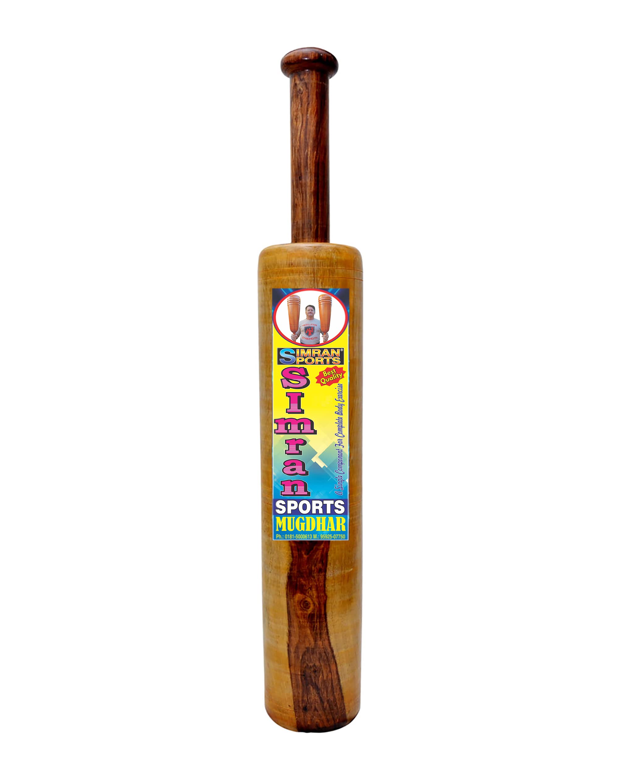 SIMRAN SPORTS Wooden Mugdar, Home Clubs, Meel, Clubbell, Karla Katai for Exercise, Indian Club Mugdar (Wooden - 3 Kg)