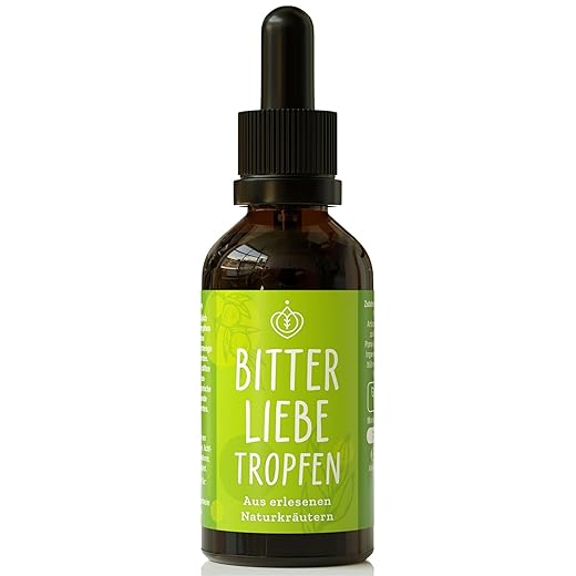 BitterLiebe® Bitterstoffe Tropfen 50ml mit praktischem Pipettenverschluss I Bittertropfen aus Die Höhle der Löwen I Hildegard von Bingen, Bitterkräuter, Verdauungssystemsgesundheit