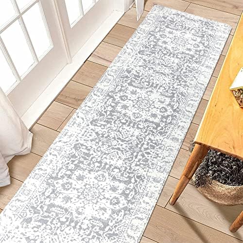 Homcomoda Distressed Runner Rugs for Hallway 2x8 Non Slip Hallway Runner Rug Washable Soft Bedroom Runner Rug Low Pile Carpet Runner for Hallway Entryway Bedroom Kitchen