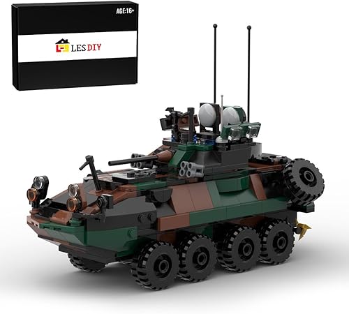 LAV-25 - Modelo de vehículo de combate de infantería, juego de bloques de construcción de partículas pequeñas, STEM MOC-126469 modelo de ensamblaje