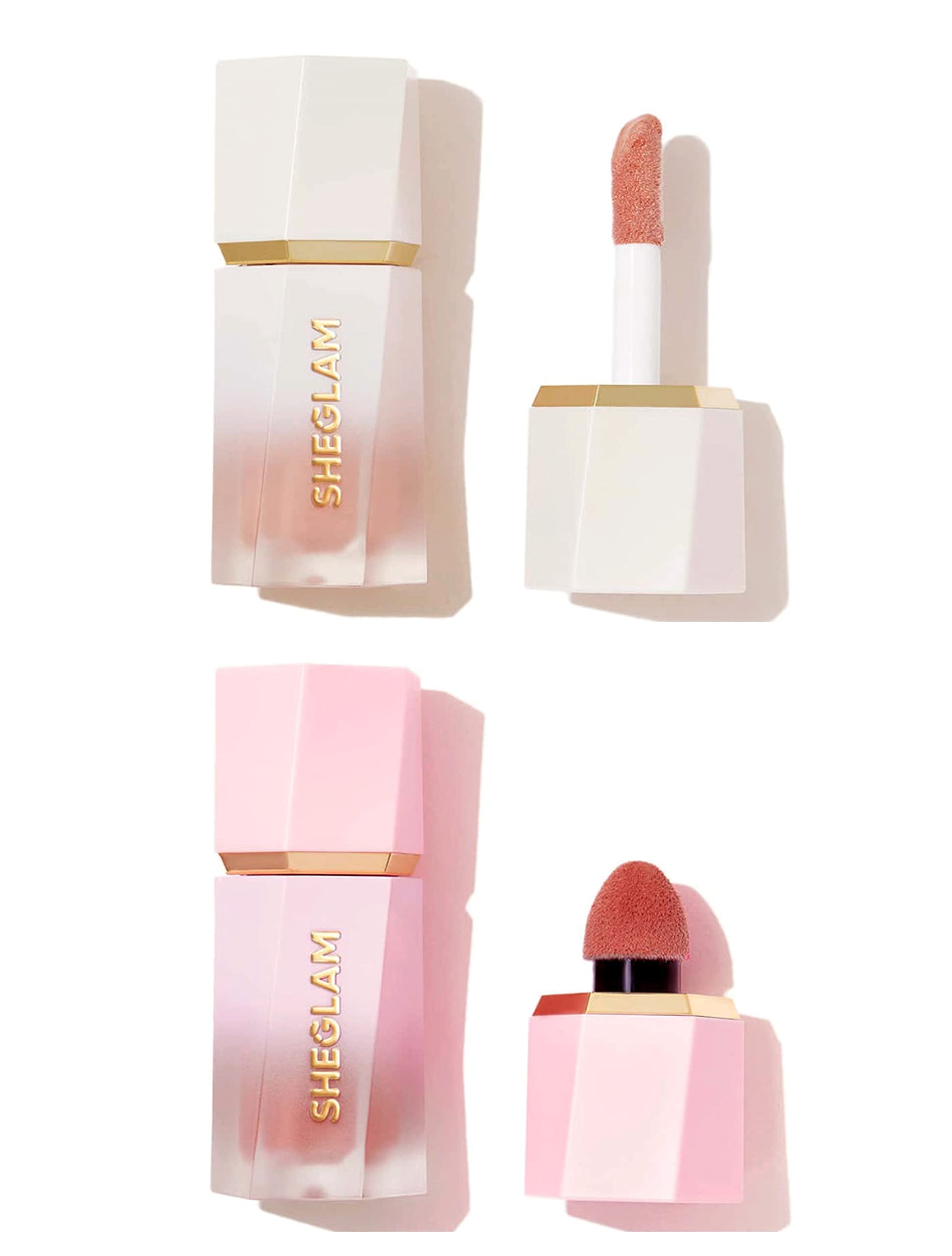 2pcs combo- Sheglam Color Bloom Liquid Blush & Glow Bloom Liquid Highlighter Great Combo for beautiful cheeks and eyes (DEVOTED with BELLINI BRUNCH)