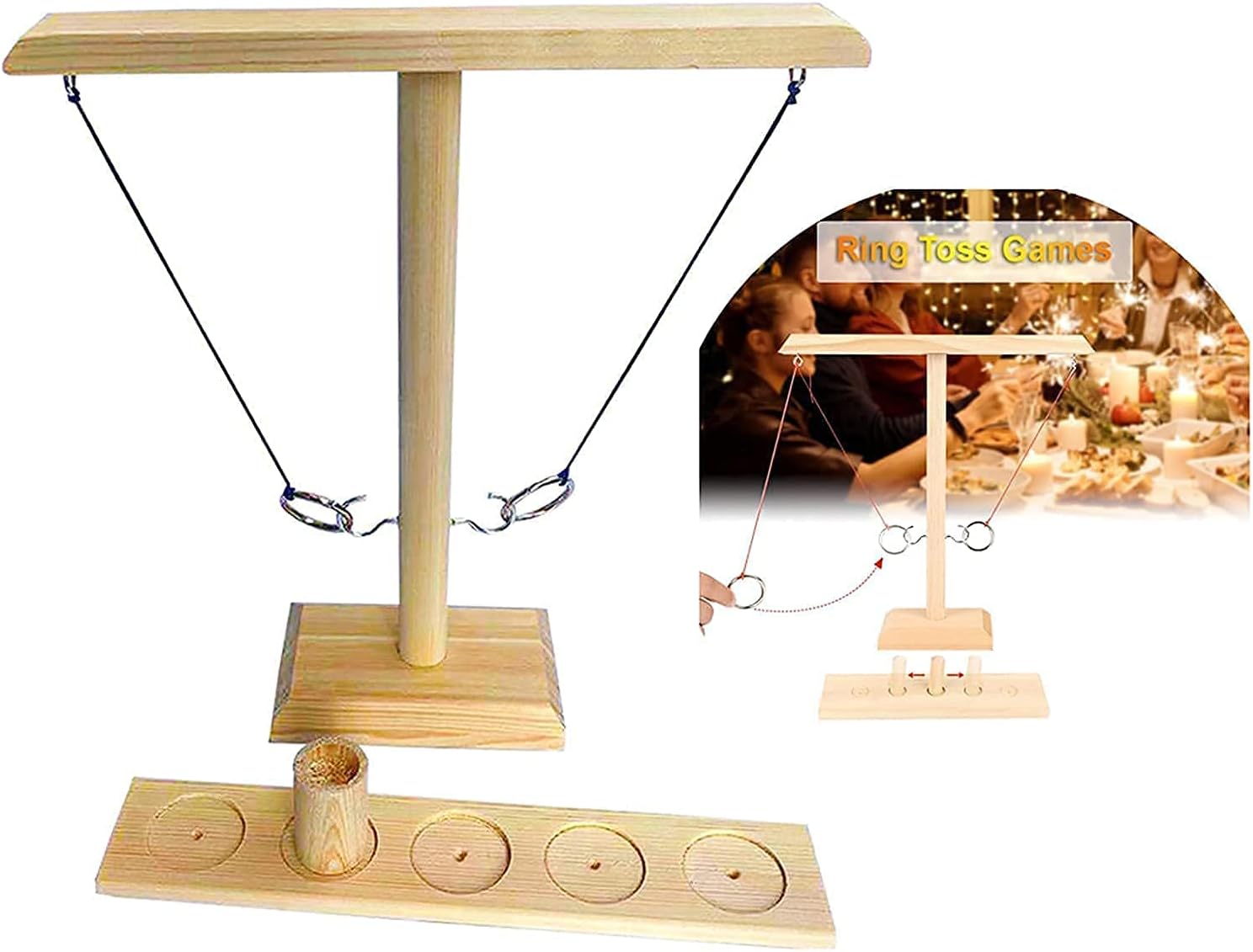 Luckstar Hooks Ring Toss Battle Game - Family Interactive Game for Adults and Kids - Bars, Home, Party