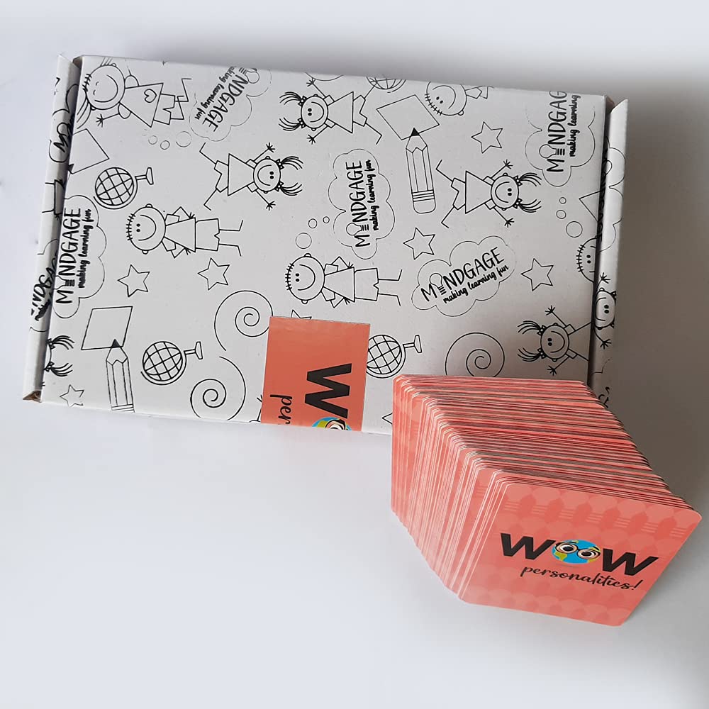 Wow Personalities (Card Games for Children Aged 4+) 8 Facts x 5 Genres of Personalities + 5 worksheets = Wow time!