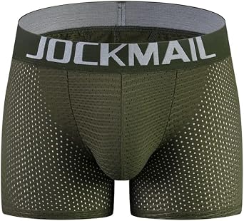 JOCKMAIL Mesh Mens Underwear Boxer Back Mens Padded Underwear Boxer with Hip Pad Men's Boxers