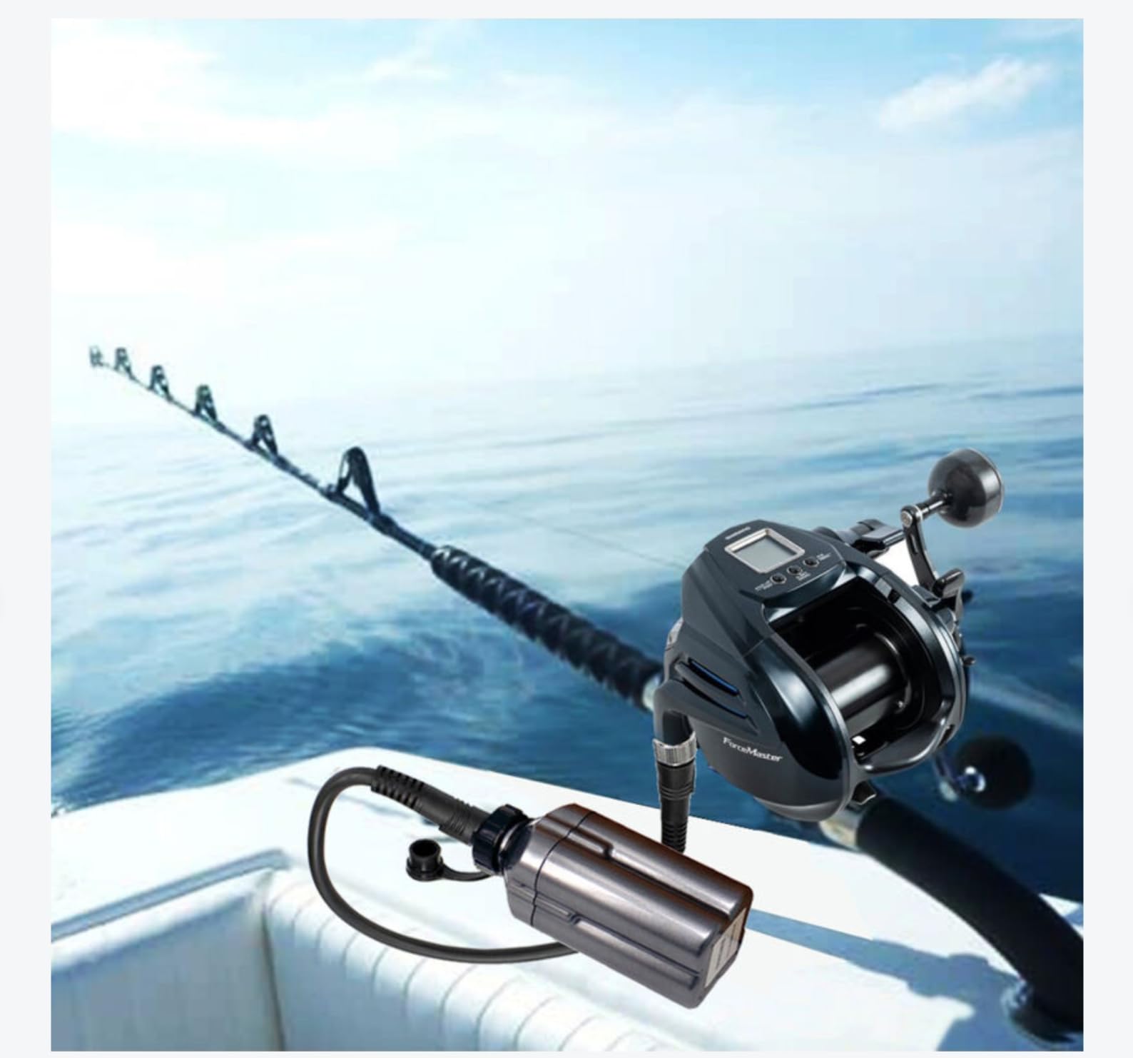 2 Carretes eléctricos de pesca batería compatible con Daiwa Tanacom 500 750 1000 Shimano BM2300 BM2300N BM2000 BM2000II LB3100C RB-CC4002 para Daiwa 14,8 V 2,5 Ah