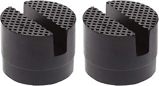 2Pack Floor Slotted Car Rubber Jack Pad Car Rubber Disc Pad Frame Protector Rail Floor Adapter Jacking Disk Pad Tool (Black)
