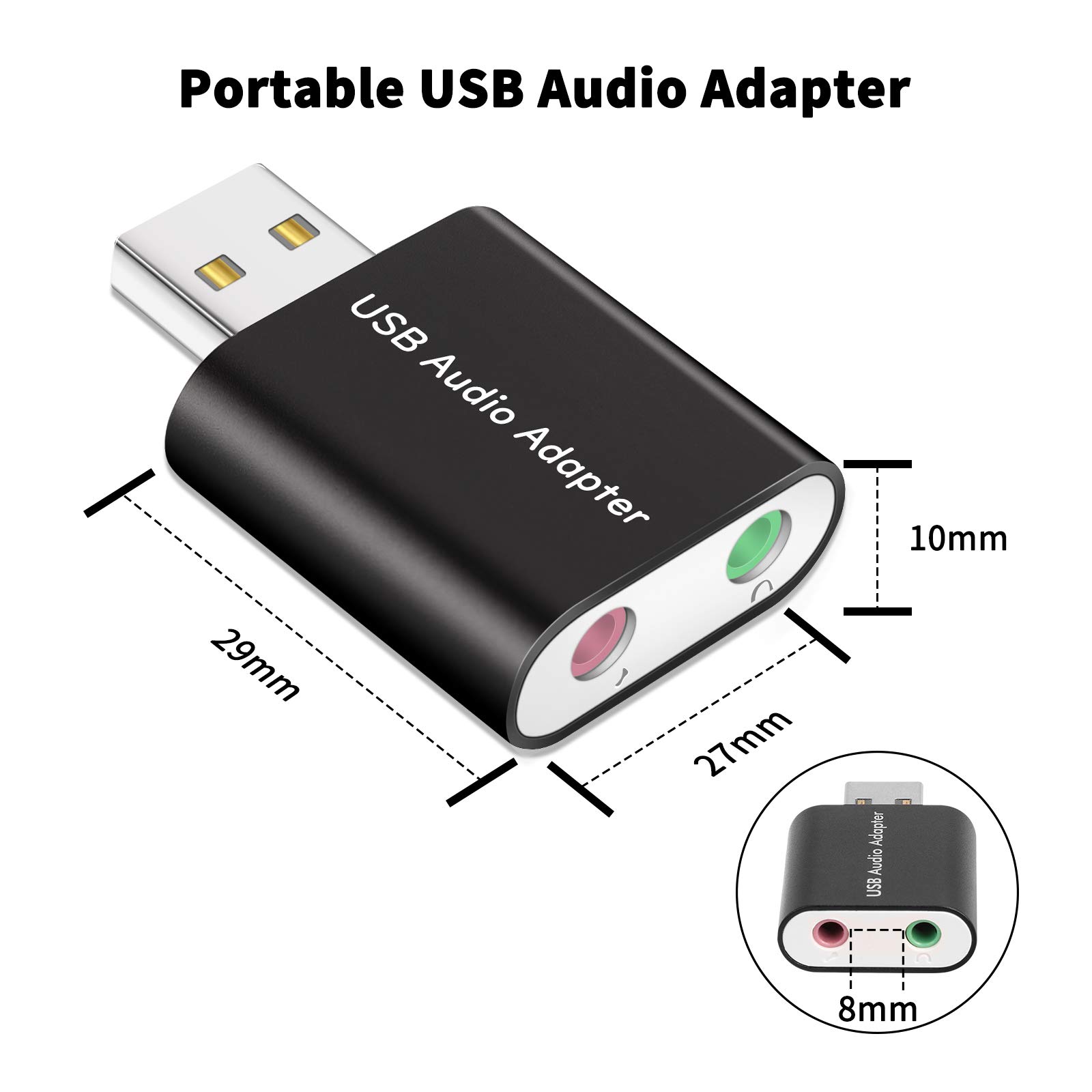 Buy TITACUTE USB Audio Adapter with 3.5mm Speaker/Headphone and