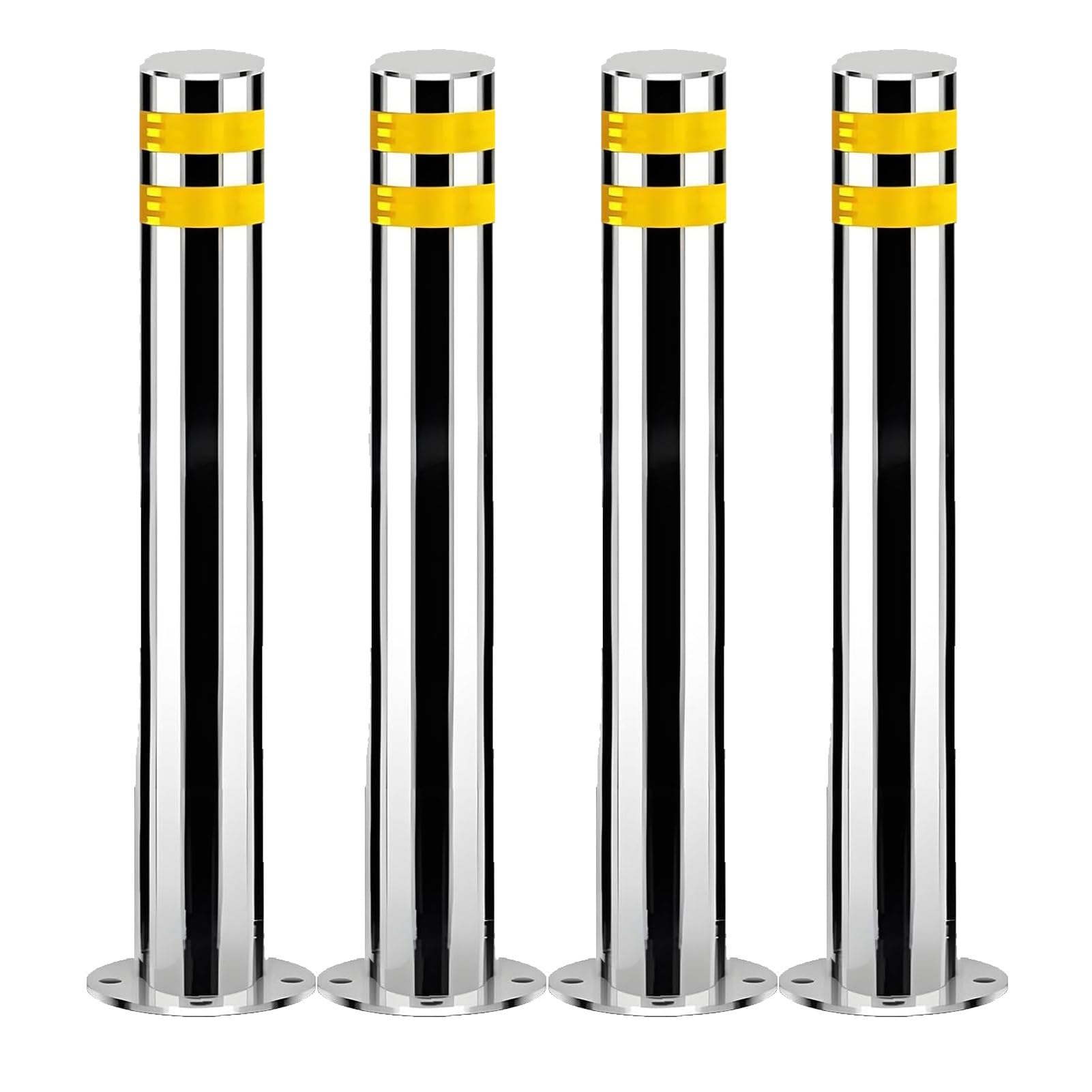 HCZKIUJY Stainless Safety Bollard, Fixed Security Post Bollard, Parking Barrier Safety Bollard, Stainless Steel Parking Bollards For Driveway, Industrial Safety Bollards (60CM 4pcs)