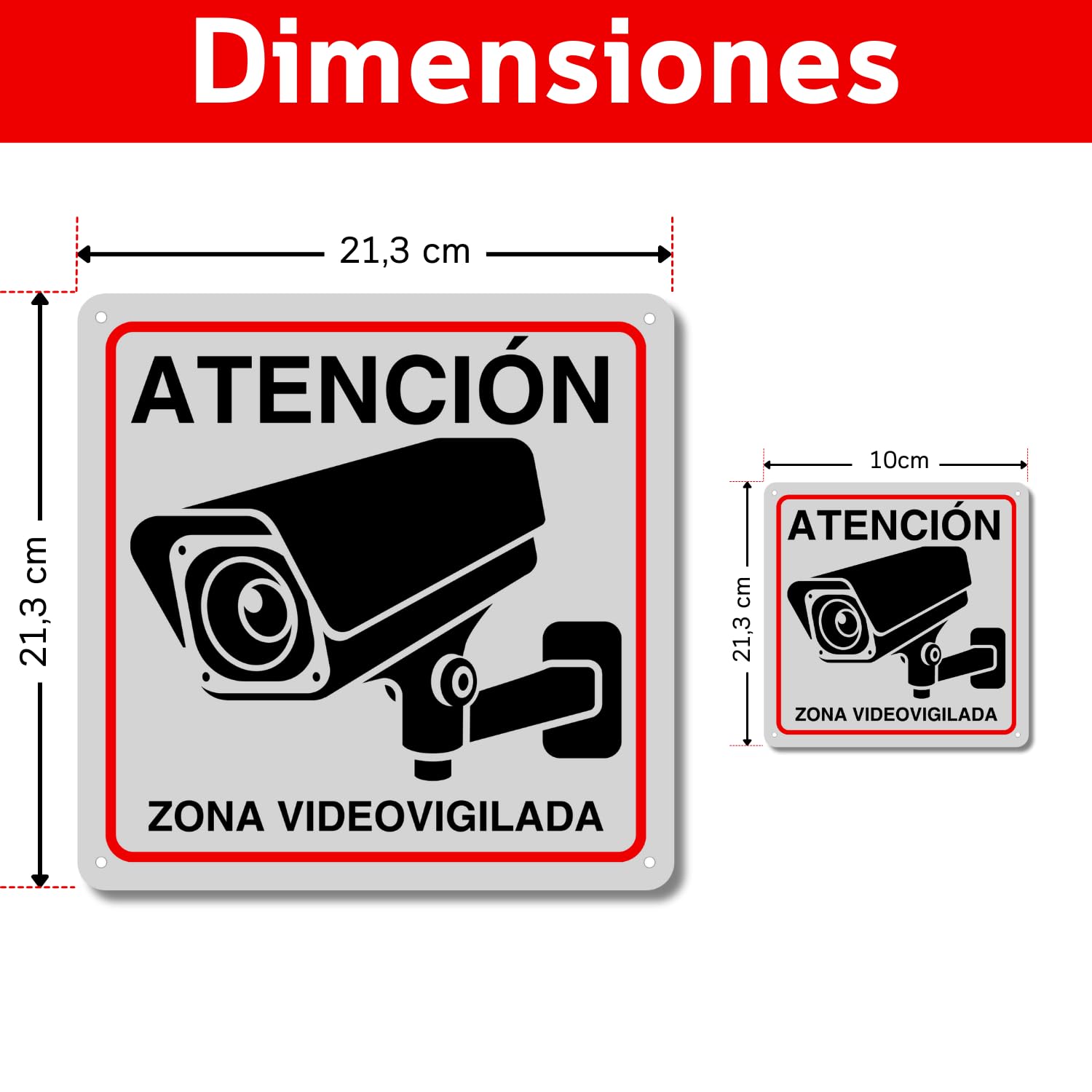 OFFOF 2 Carteles De Videovigilancia Con RGPD Nota 15 X 15 Cm