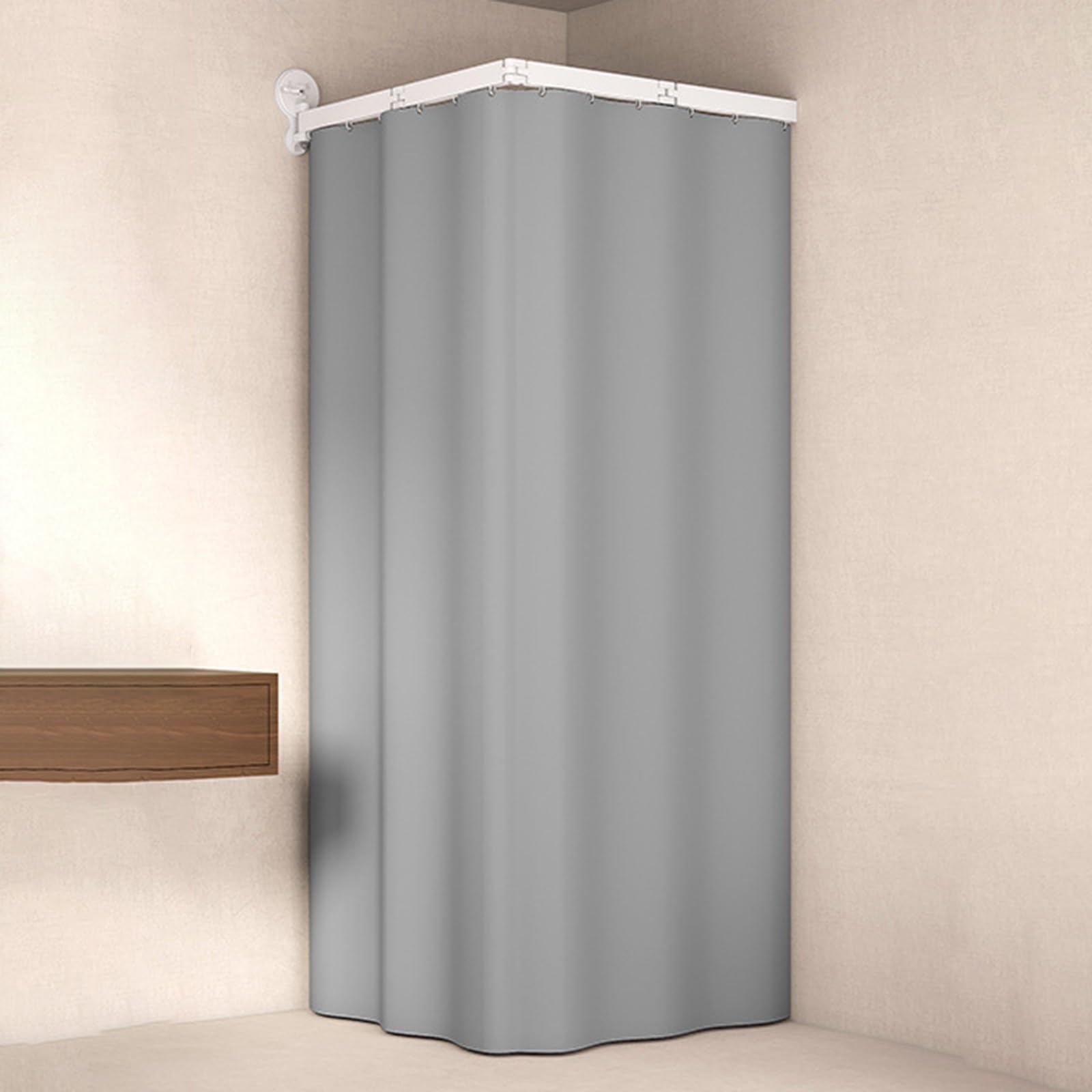 Tringle à rideau de douche pliable en aluminium moderne et étanche de 172 cm