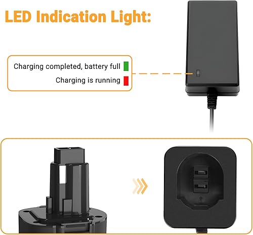 Miniatura 4 de Shentec 7.2V-18v Battery Charger Compatible with Black and Decker PS120 PS130 PS140 PS145 Ni-MH/Ni-Cd Pod Style Batteries