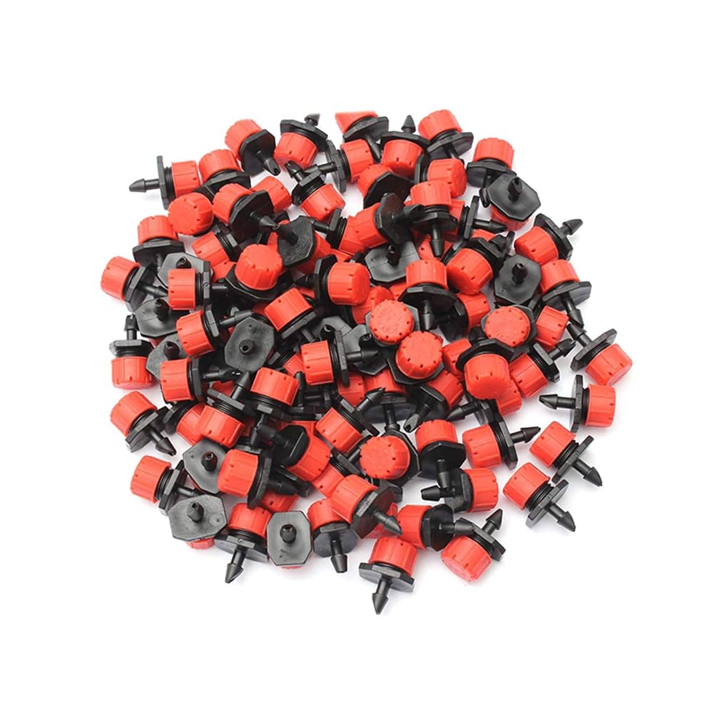 Diheohg 300pcs Garden Eight Hole Adjustable Flow Drippers Garden Irrigation Nozzles Yard Greenhouse Watering Nozzles