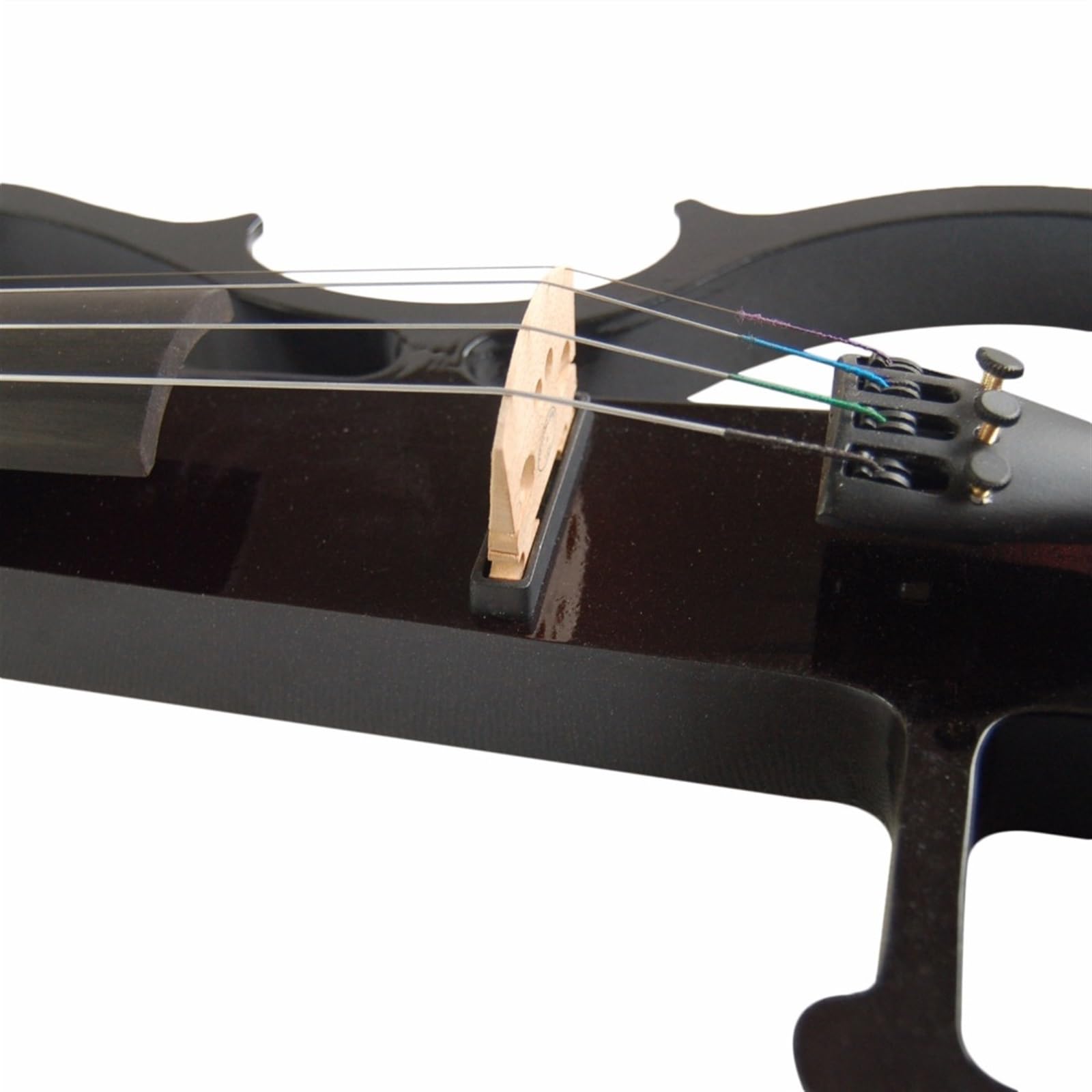 Violon Silencieux En Bois Massif Purement Noir Pièces De Raccords En Ébène 4/4 Violon Électrique Pleine Grandeur