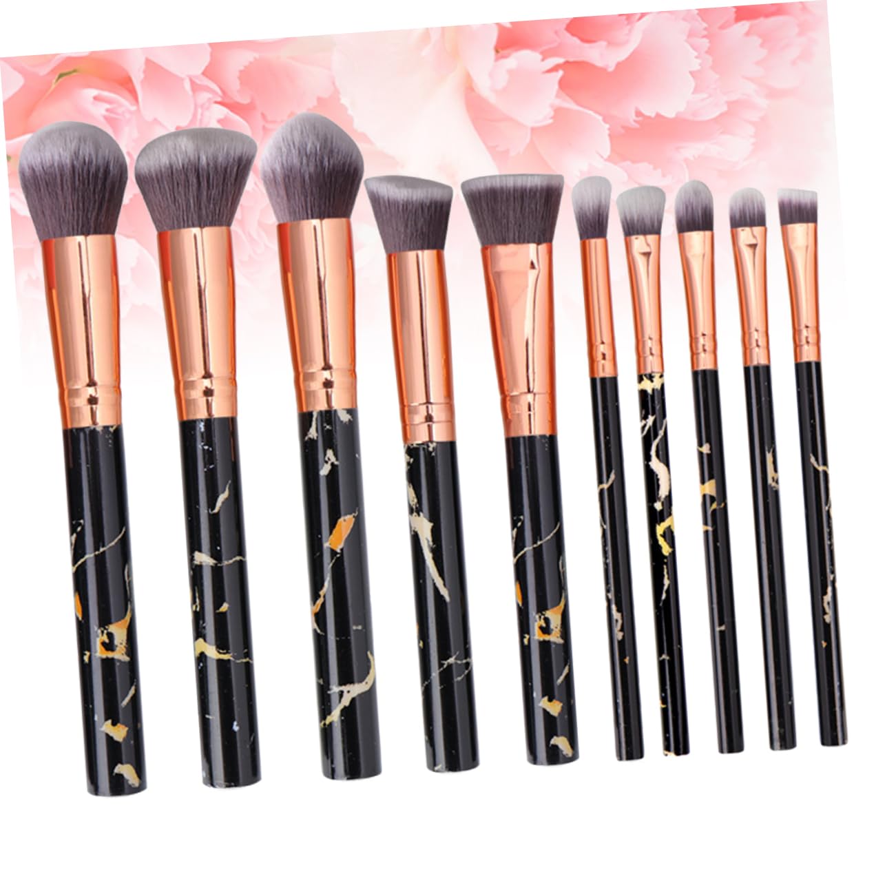 Healeved Set Di 30 Pennelli Per Il Trucco in Assortiti Con Motivo Marmorizzato Manico in Plastica Per Donna Kit Di Pennelli Per Cosmetici in Nylon Per Uso Quotidiano