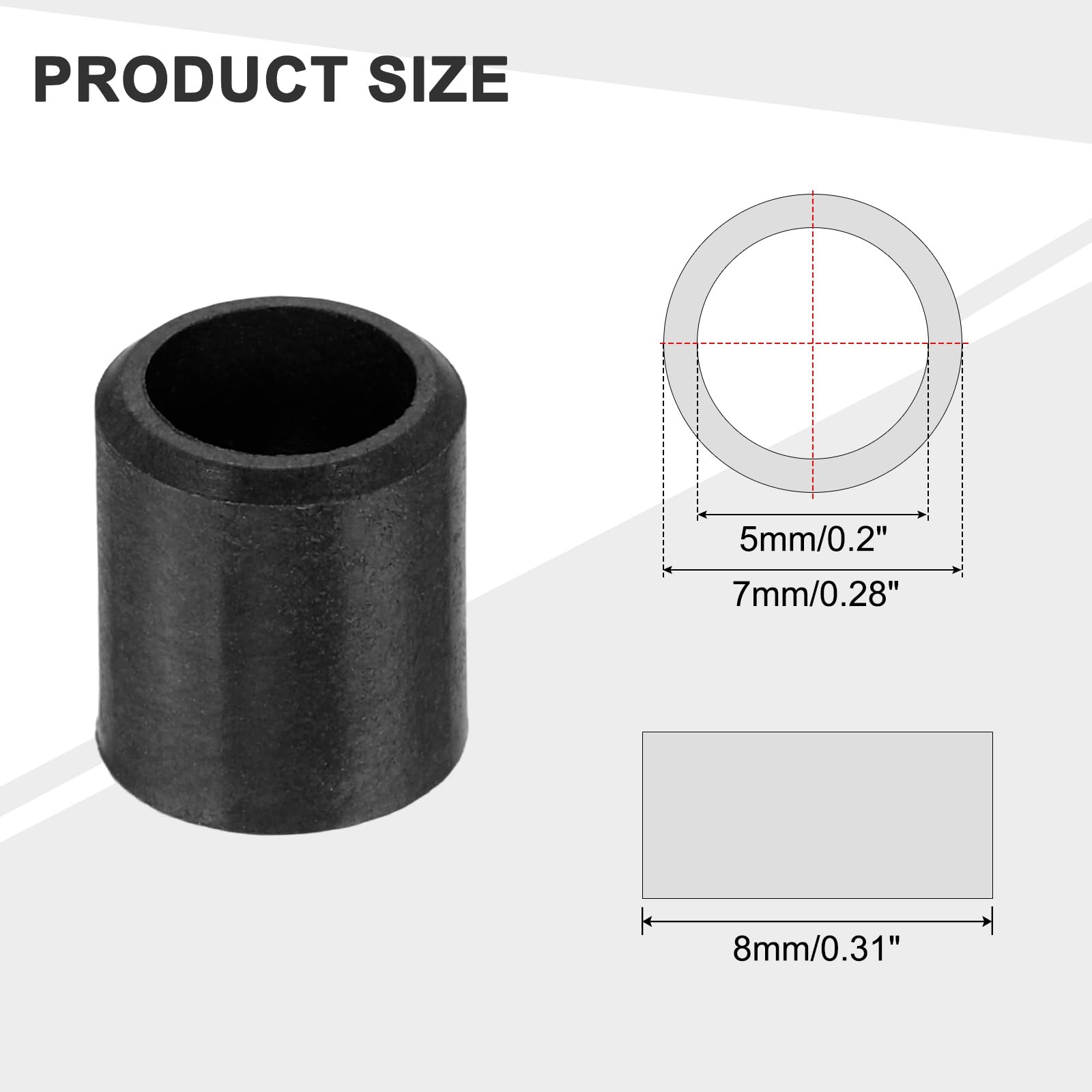 Produktbild von QUARKZMAN Flanschbuchsen 8 Stück – 25x28x30 Mm, POM Kunststoff, Selbstschmierend – Für Wellen & Lineare Führungen
