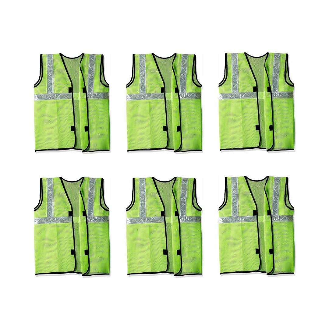 Rahul Professionals Polyester Reflective Waist Coat High Visibility Jacket Green (Pack of 6) (B096P1LY99) Amazon Price History, Amazon Price Tracker