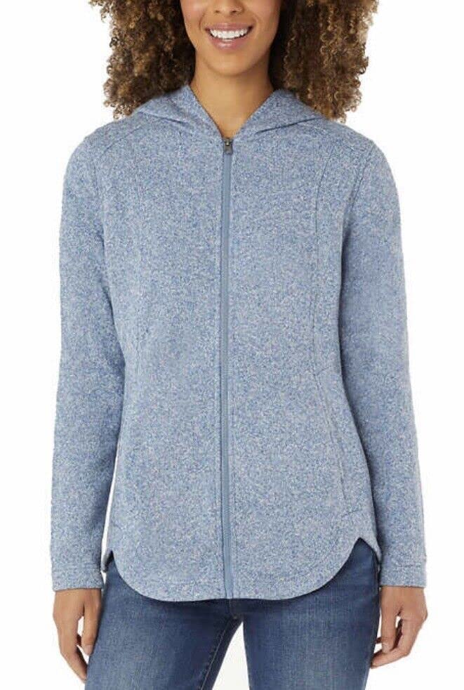 Veste polaire à capuche Eddie Bauer pour femme en taille M coloris bleu chiné